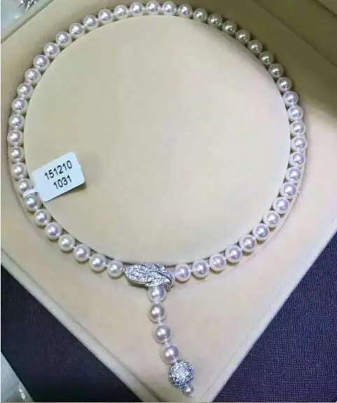 Online Envío Gratis Clásico De 10-11mm Perla Blanca Redonda Collar 24