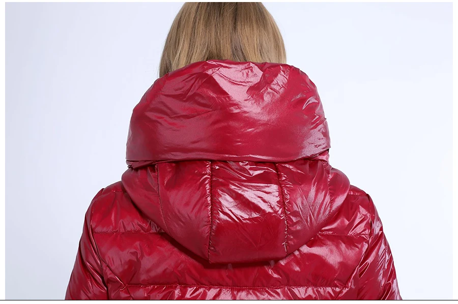 4XL Для женщин пальто с капюшоном Для женщин s зимние теплые парки пальто женская брендовая куртка Для женщин Яркий кожаный ткани вниз хлопковая куртка