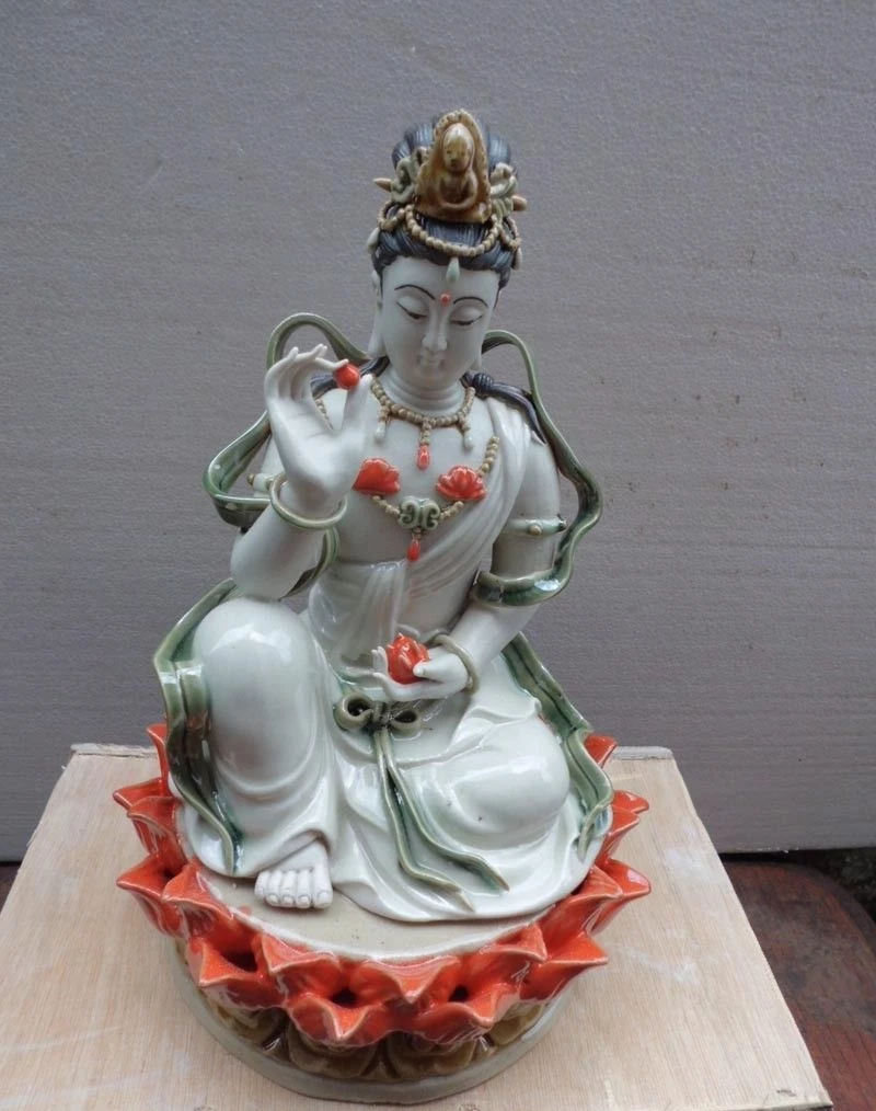 Бесплатная доставка 10 керамических фарфоровых сидений буддизм лотоса квань-Инь