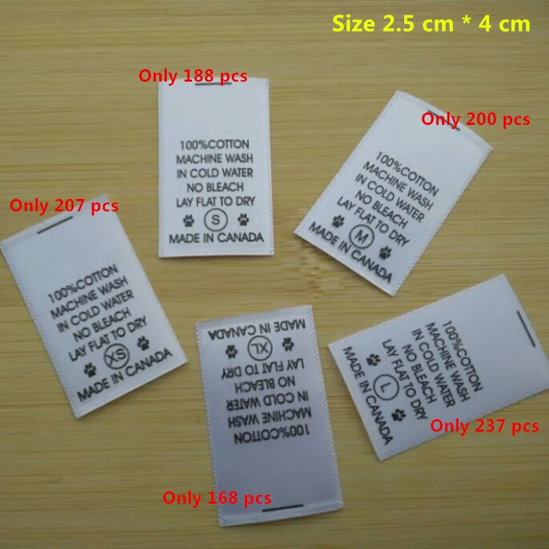 В наличии белые атласные этикетки для стирки ухода за одеждой с принтом 2 5 см * 4 |