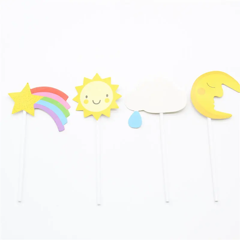 Украшение в виде флага вечерние Для именинного пирога декорирование Луна Радуга