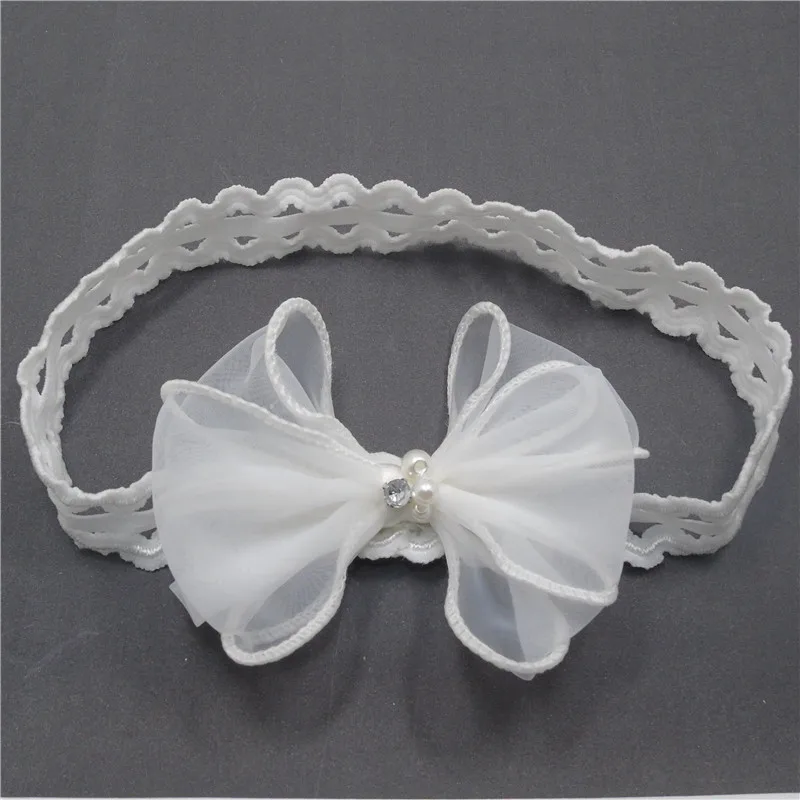 1 шт. прозрачный бант из органзы с цветочным узором эластичная повязка на голову