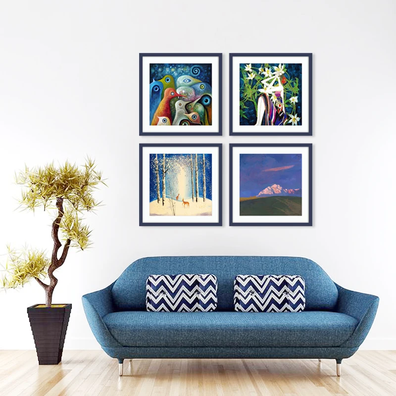 European modern minimalist painting living room hanging family decorative copying | Дом и сад