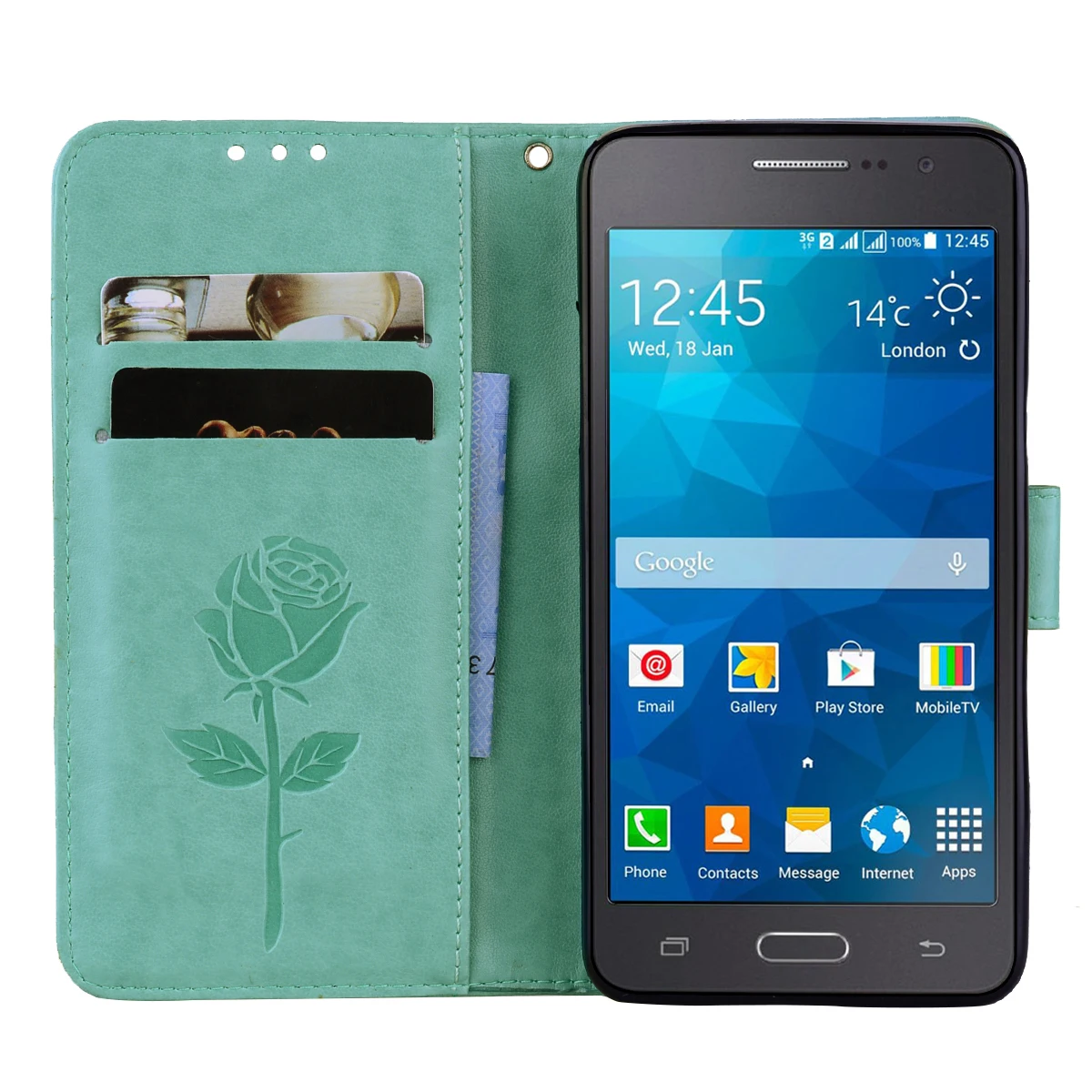 LightGreen Чехол для телефона samsung Galaxy J2 премьер G530 G532F G532 цветочный дизайн кожаный бумажник откидная крышка Чехлы для Galaxy SM-G530F - Цвет: LightGreen