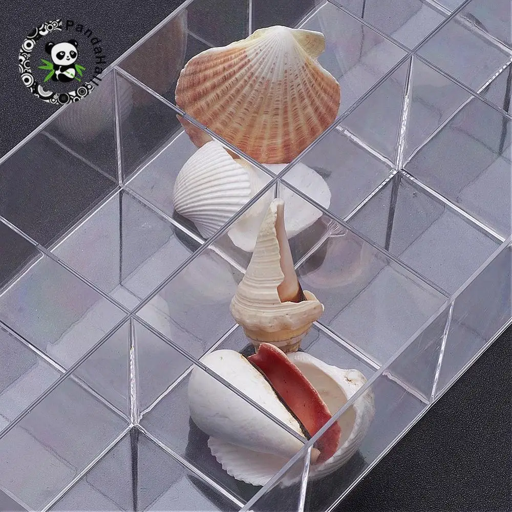 

1pc Rectangle Clear 10 Compartments No Caps Plastic Bead Storage Containers for Jewelry Packaging,12.8x31.6x5.8cm