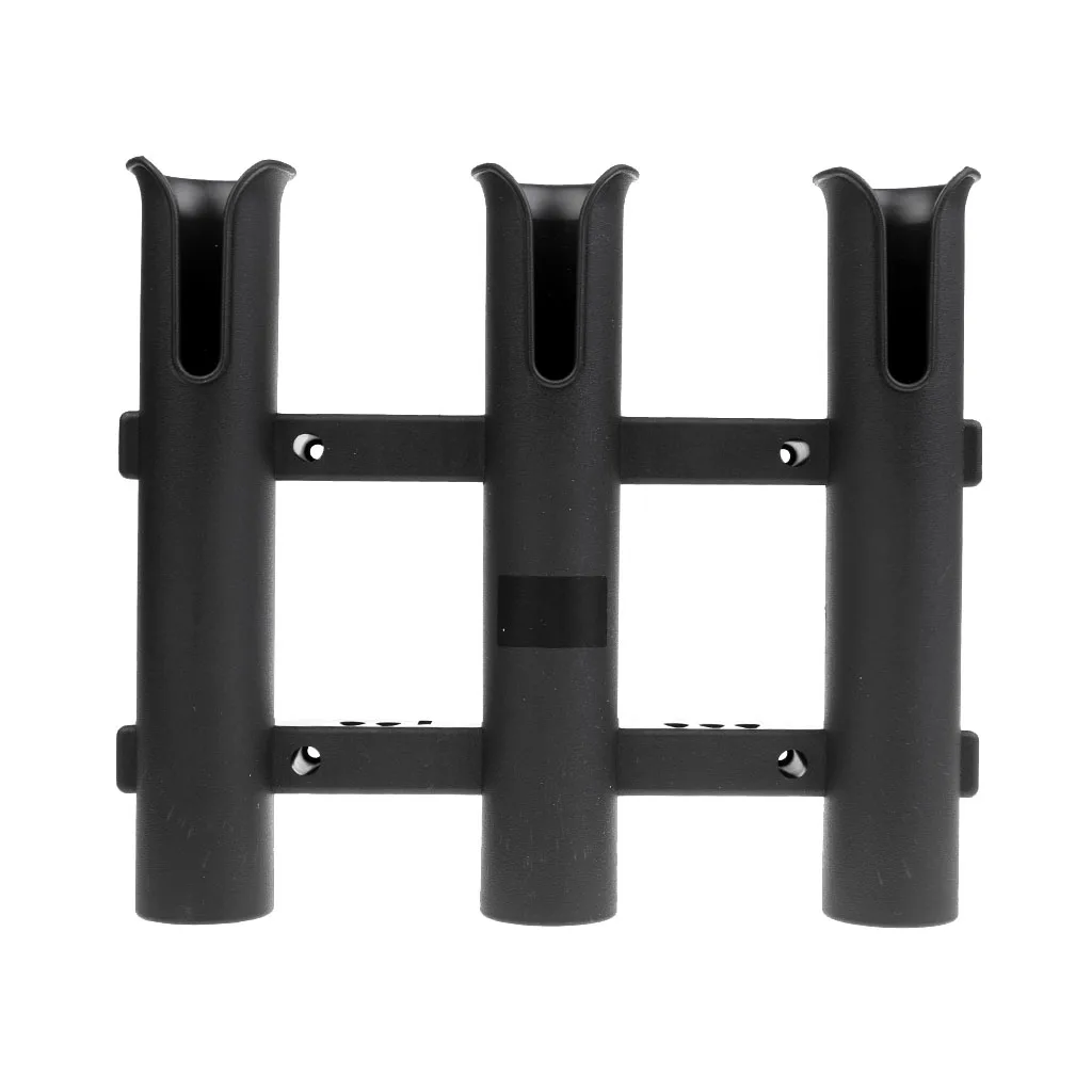 Черный полипропиленовый пластиковый тройной держатель для удочки лодки