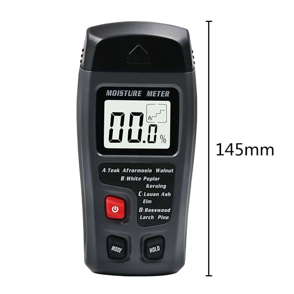 

EMT01 Two Pins Digital Wood Moisture Meter 0-99.9% Wood Humidity Tester Timber Damp Detector with Large LCD Display