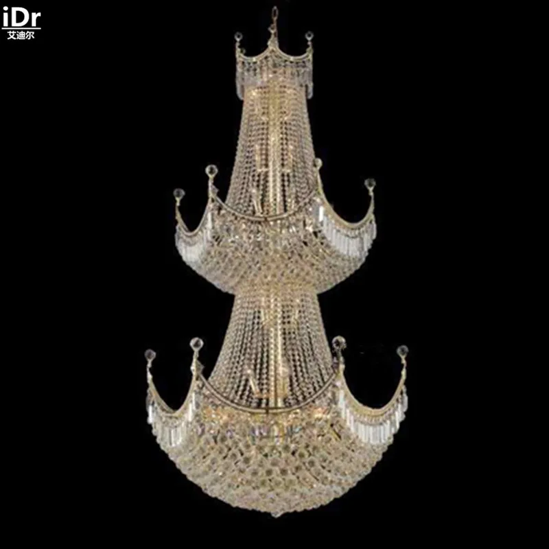 Chandeliers Gold metal crystal hanging lamp room lamps study bedroom modern gold 90cm W x 168cm H | Освещение