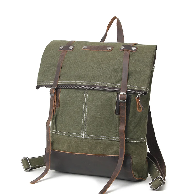 Армия Зеленый Для мужчин холст рюкзак путешествия школьный мужской большой