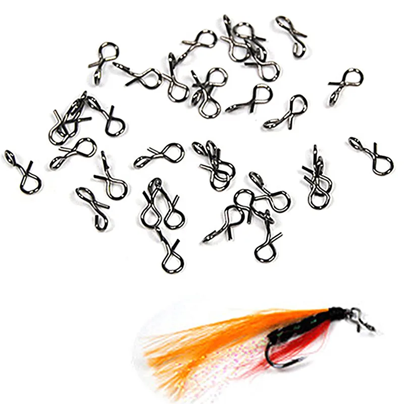 50PCS Black Color Fly Fishing Snap Quick Change for Hook &amp Lures High Carbon Steel Accessories | Спорт и развлечения