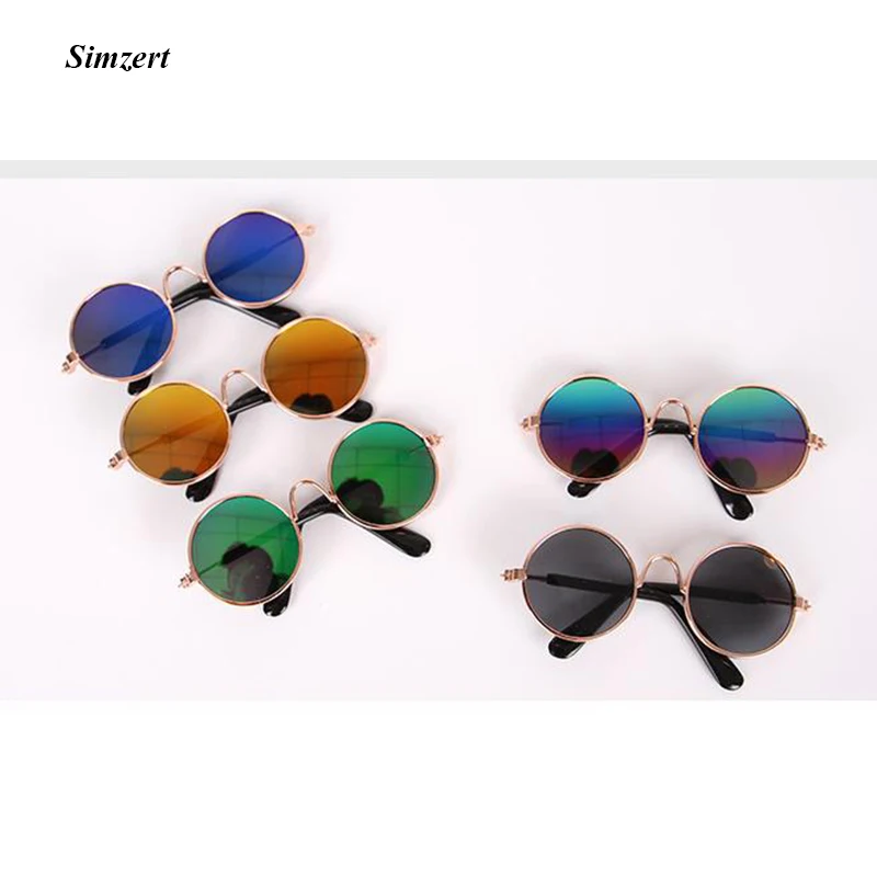 Simzert Солнцезащитные очки Cat металлические для собак Тедди личность забавные