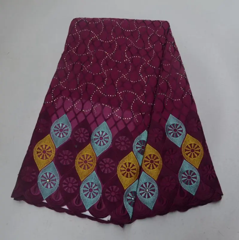 E7220 High Quality African Swiss Volie Lace Fabric With Stones For for women or men clothing wedding party | Дом и сад