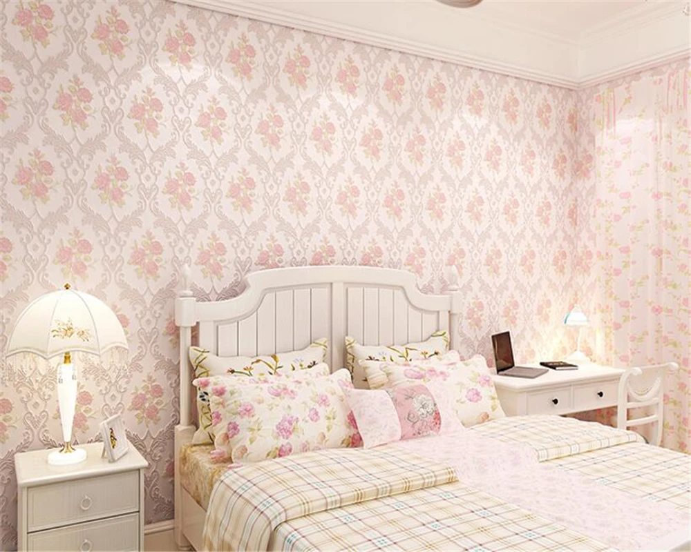 

Beibehang European pastoral 3D wallpaper bedroom warm wallpaper 3d stereoscopic Embossed home decoration wallpaper papier peint