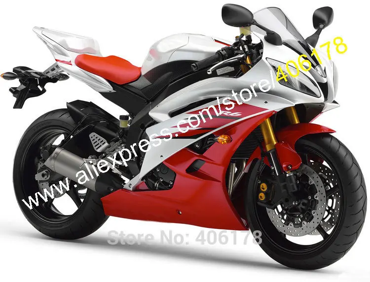 Обтекатели для Yamaha YZF600 R6 YZF 06 07 красный белый YZFR6 2006 2007 комплект обтекателей