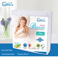 smooth waterproof mattress protector cover for bed solid white wetting breathable hypoallergenic protection pad cover customized