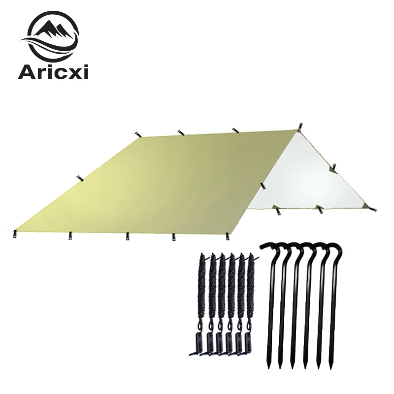 AricXi 3*3 метра Ультралегкая 210 T тафты с серебряным покрытием высокого качества Открытый Pergola Водонепроницаемая Пляжная палатка для кемпинга брезент