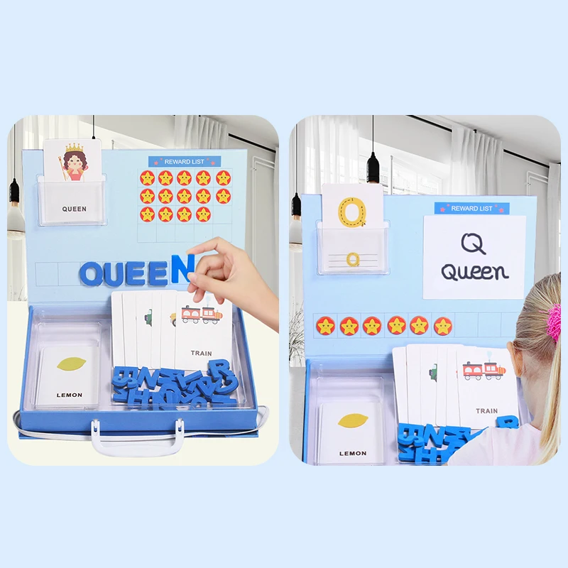 Обучающие английские слова пазлы карта правописания магнитный алфавит Игрушки