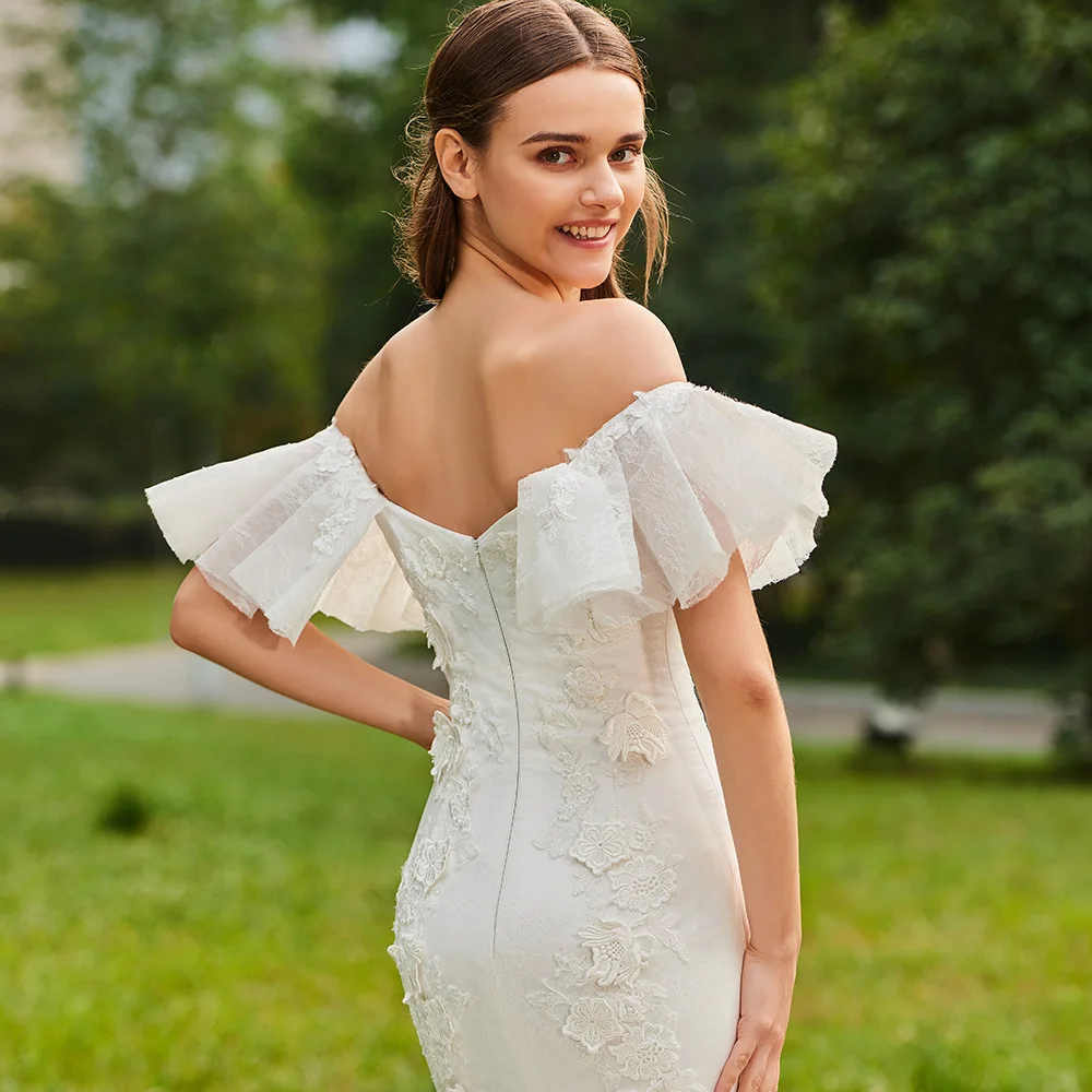 DressV цвета слоновой кости торжественное платье без бретелек развертки Поезд