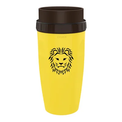 Yellow lion Французская безрукавная вращающаяся чашка neolid Удобная соломенная чашка детская портативная креативная пластиковая чашка - Цвет: Yellow lion