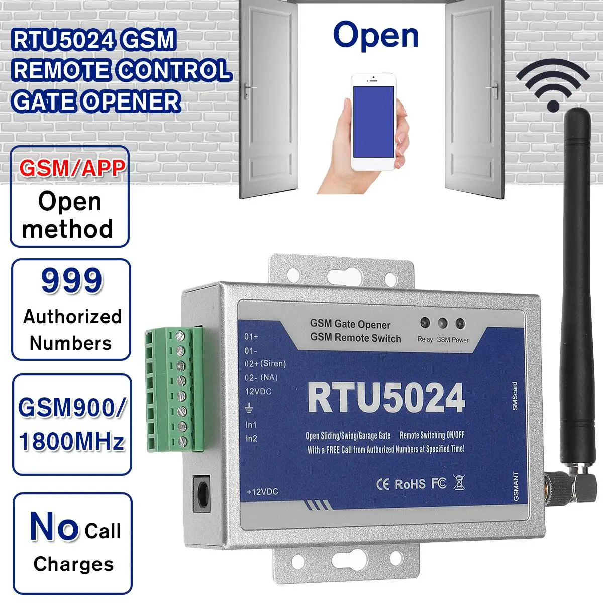 Обновление RTU5024 GSM Открыватель ворот реле дистанционного управления доступом телефон встряхивание беспроводной Открыватель двери по бесплатному звонку Поддержка приложения