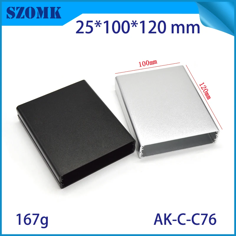 

10 pcs, 25*100*120mm black silver aluminum box for electronics project szomk extrusion aluminum project box enclosure case