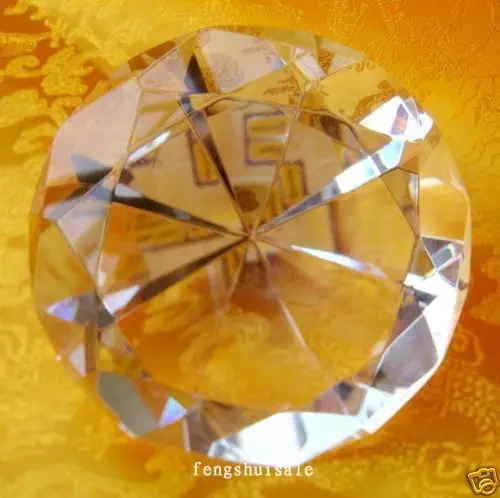 

80mm Clear Crystal Paperweight For Good Energy/Fengshui