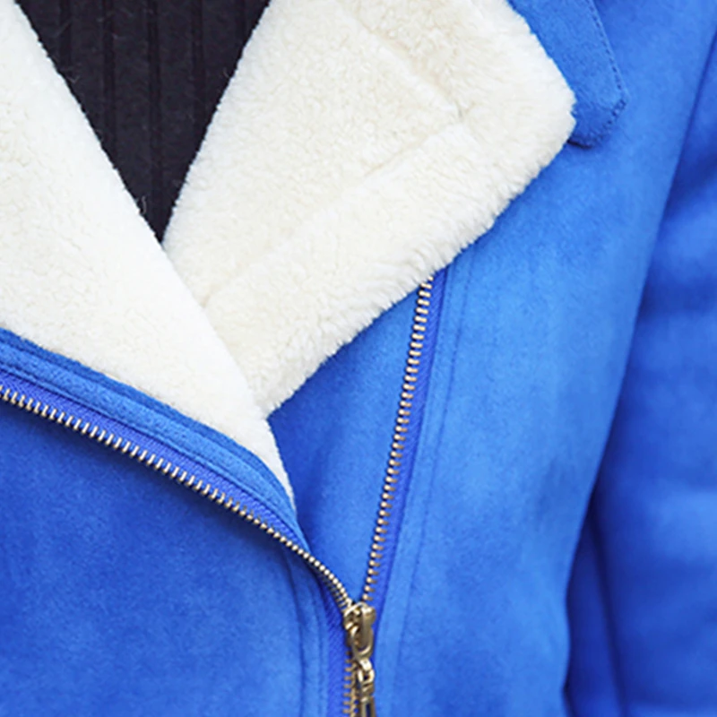 Женская модная утолщенная теплая замшевая парка из овечьей шерсти осенняя Новая