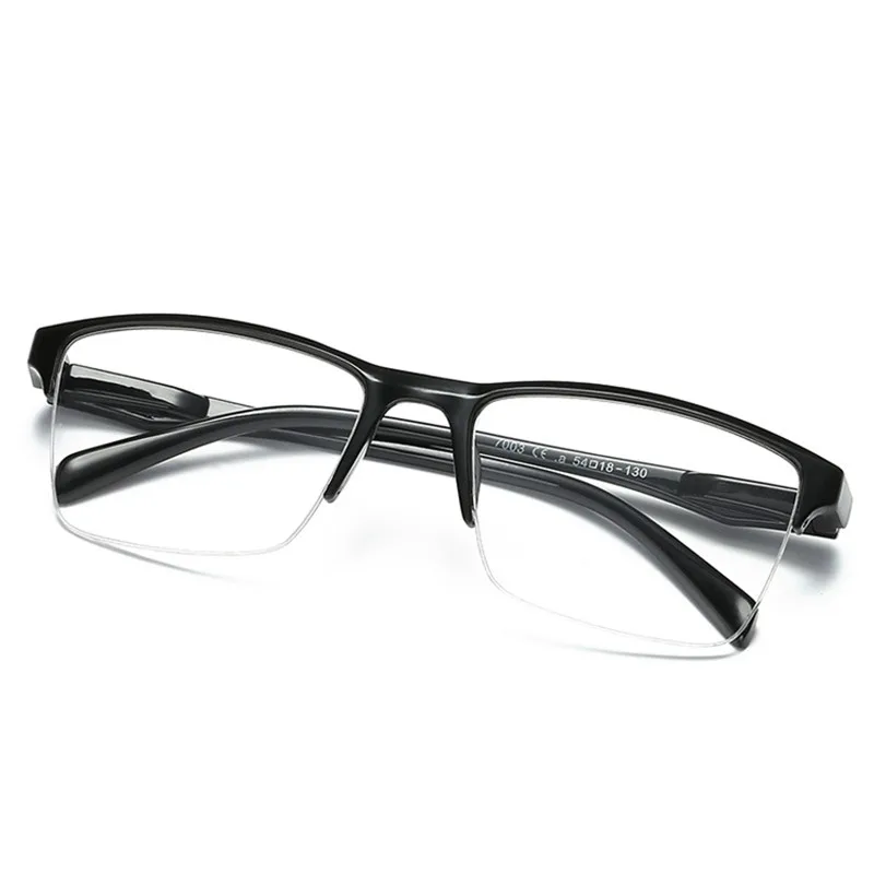 

Очки для чтения с полуободковой оправой, пресбиопические очки для мужчин и женщин, ультралегкие, черные, с силой от + 75 до + 400