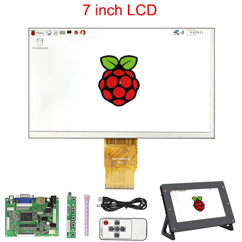 7 дюймовый ЖК дисплей Raspberry Pi 1024*600 TFT экран + акриловый держатель плата привода для