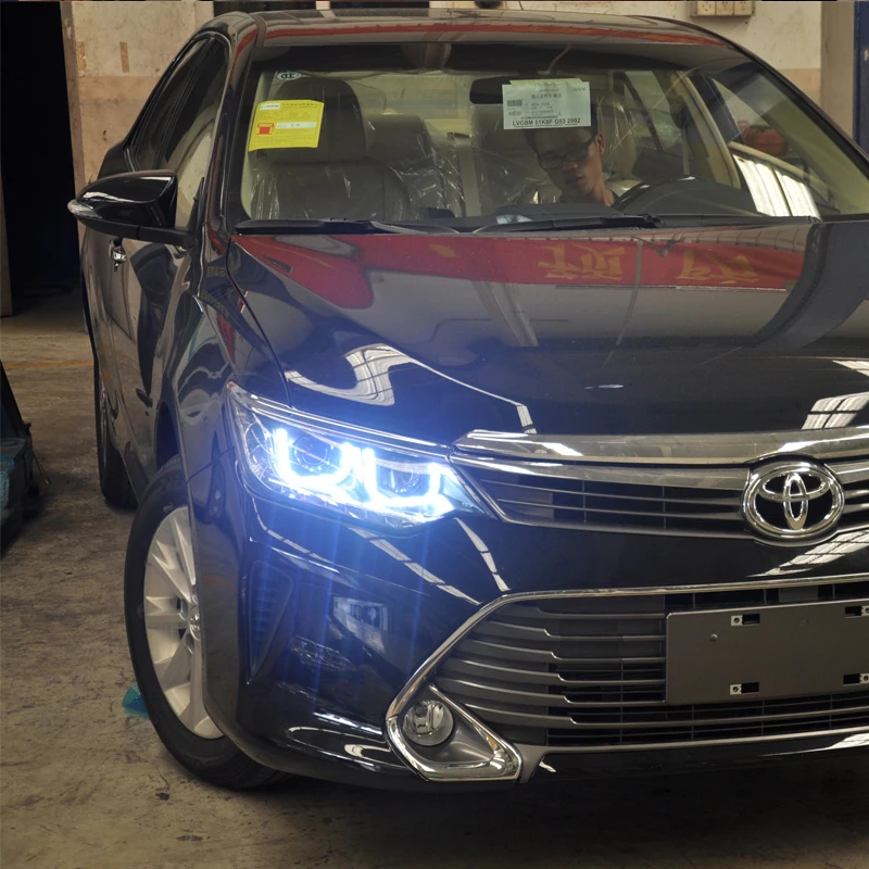 Автомобильный Стайлинг для 2015 2016 2017 Toyota Camry V55 светодиодные фары новые drl Объектив