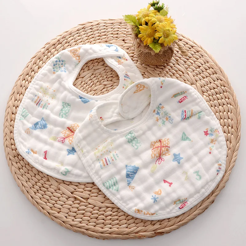 5 шт./лот детские нагрудники уплотненные 6 слойные марлевые муслиновые мягкие для