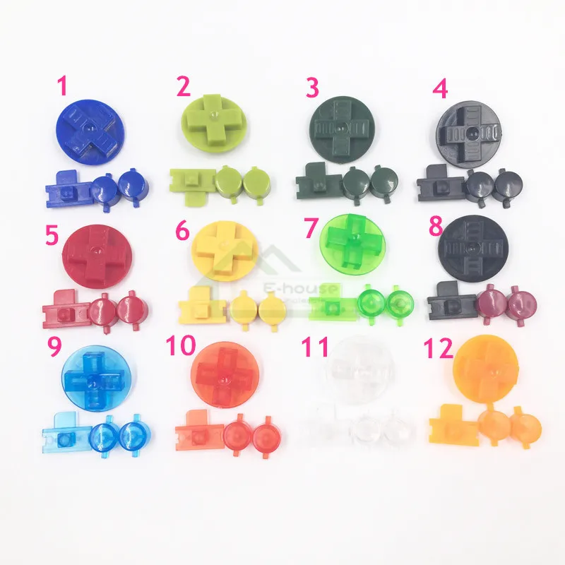 Набор кнопок для Gameboy Classic 12 цветов на выбор черная прозрачная таможня сменные