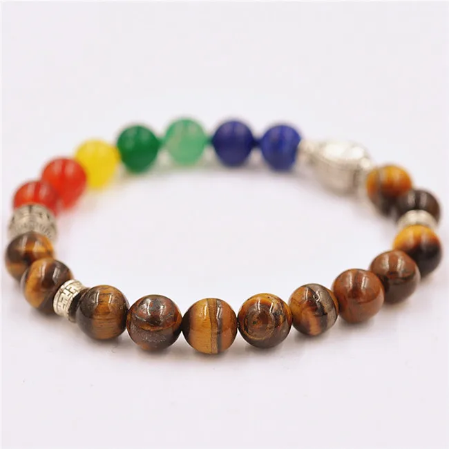 20 шт./лот тигровый глаз камень Bracelets красный желтый зеленый агат будда прочность