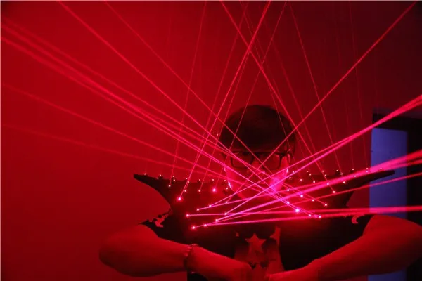 Бесплатная доставка Красный лазерный костюм светодиодный жилет светящийся