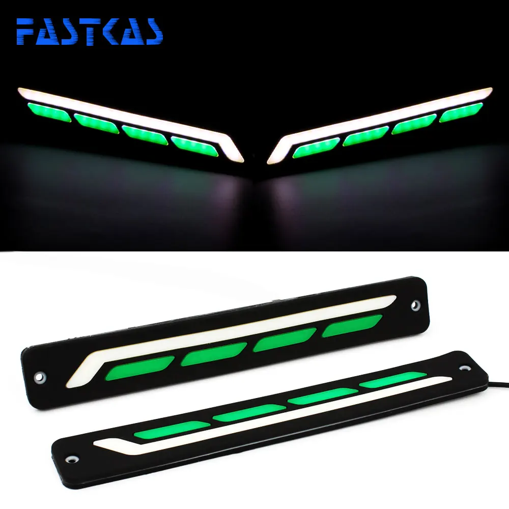 СВЕТОДИОДНЫЙ DRL Дневной светильник 100% Водонепроницаемый белый зеленый цвет