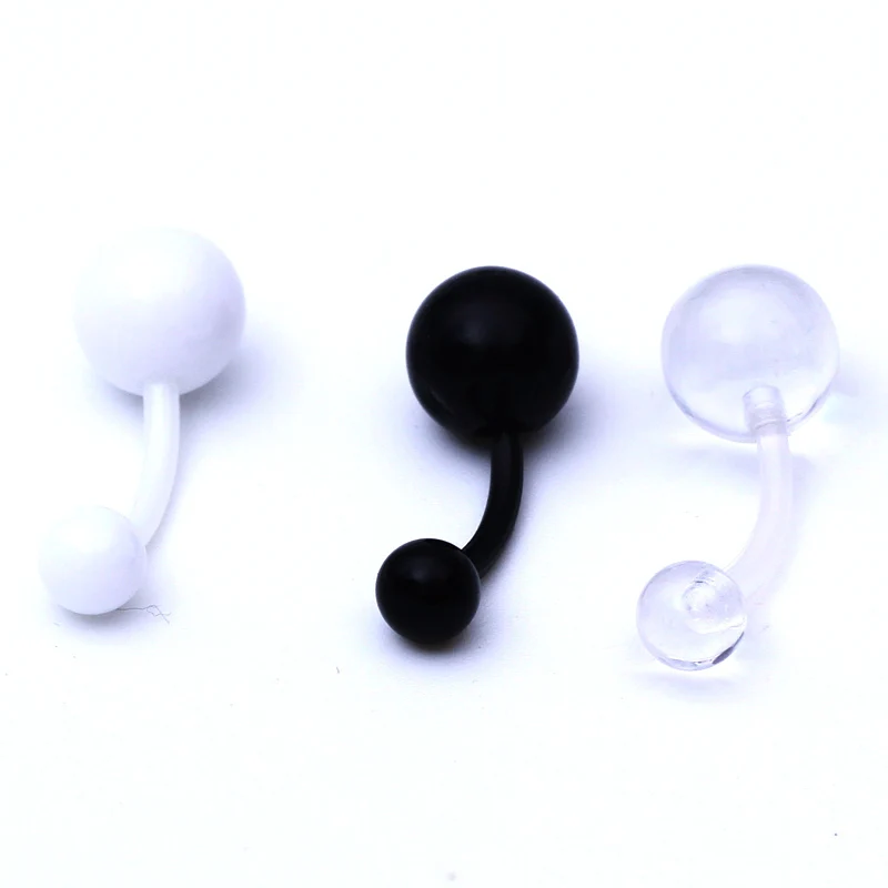 200 шт. оптовая продажа гибкие УФ акриловые пупка кольцо Смешанные цвета кольца