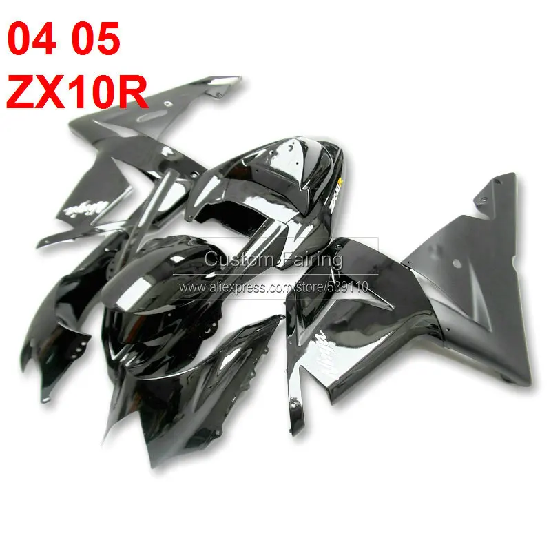 Черный для KAWASAKI ZX10R 2004 2005 NINJA матовый черный 04 05 обтекатель комплект обтекателей