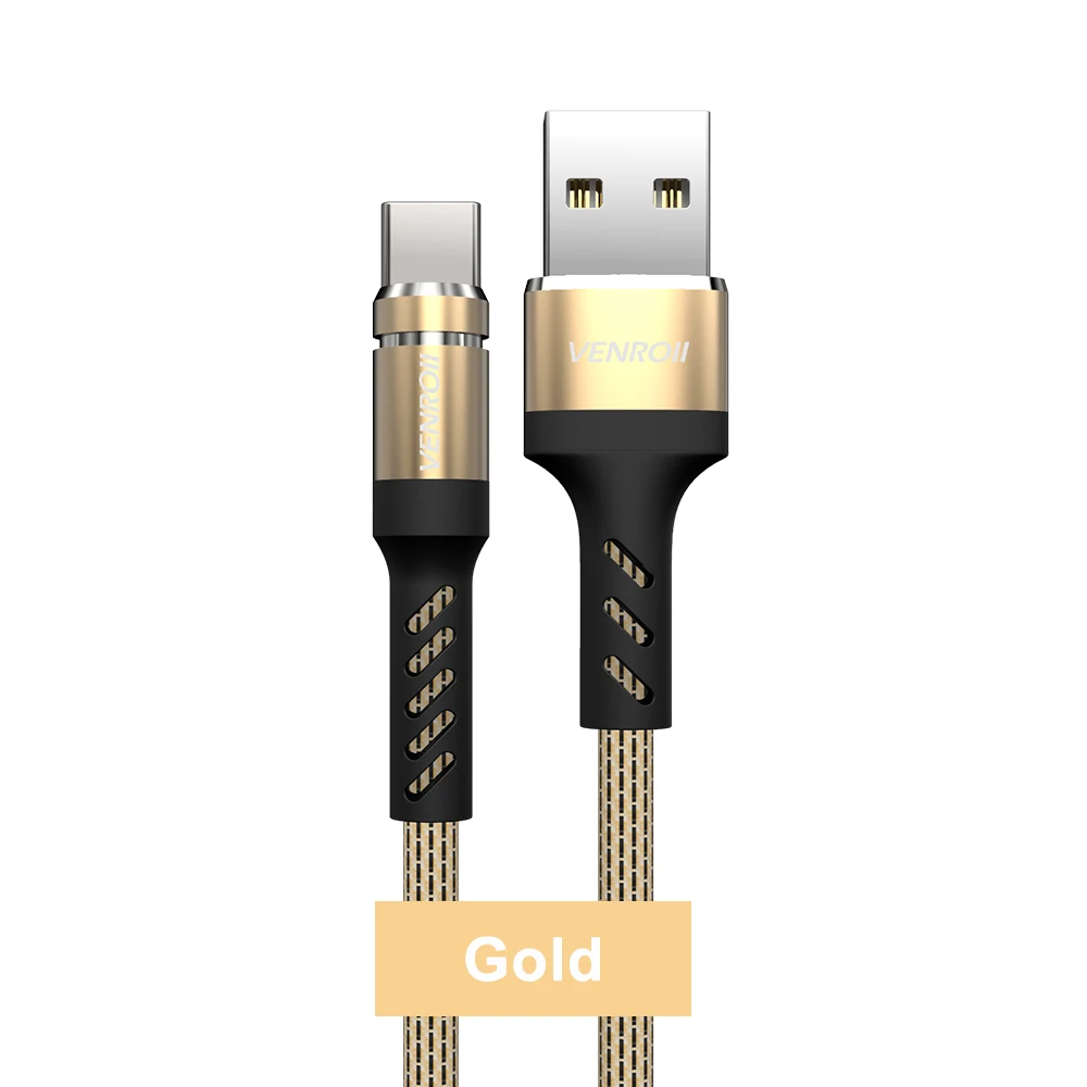 Кабель type-C 1 м, зарядный Шнур USB 3,0 для мобильного телефона Oneplus 6, 6 T, a, USB-C, быстрое зарядное устройство для Pixel 2 XL, Xiaomi Redmi Note 7 Pro - Цвет: Gold
