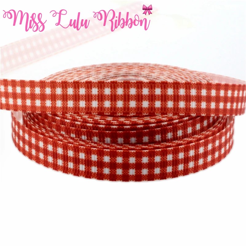 3/" 9 мм клетчатая напечатанная лента DIY Рождественский подарок материалы ручной работы лента для волос лента 10 ярдов/упаковка