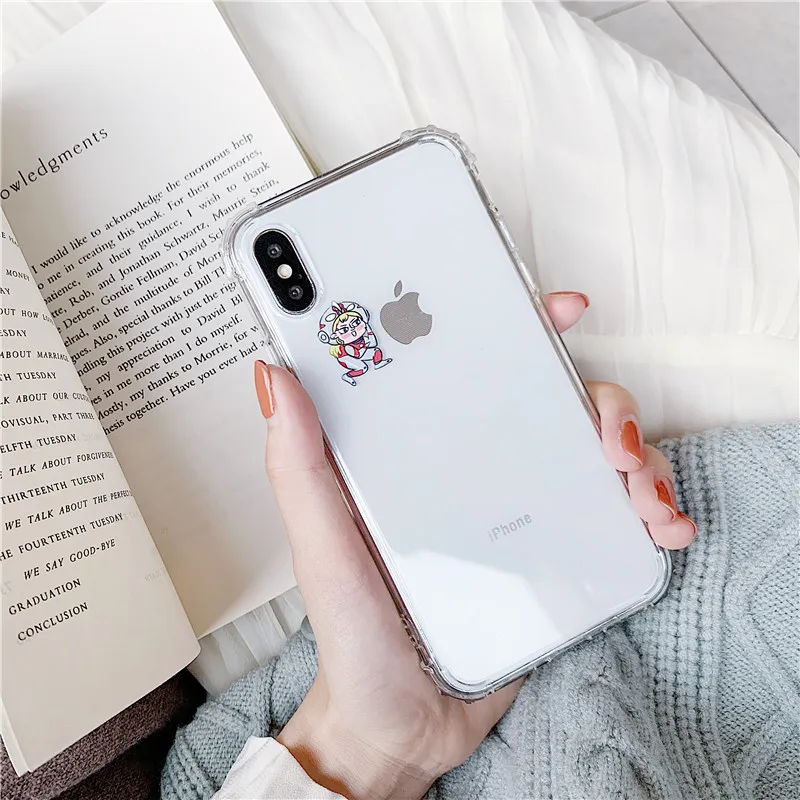 Милые прозрачные чехлы для iPhone 8 7 6 S Plus силиконовый прозрачный мягкий чехол X XS MAX XR