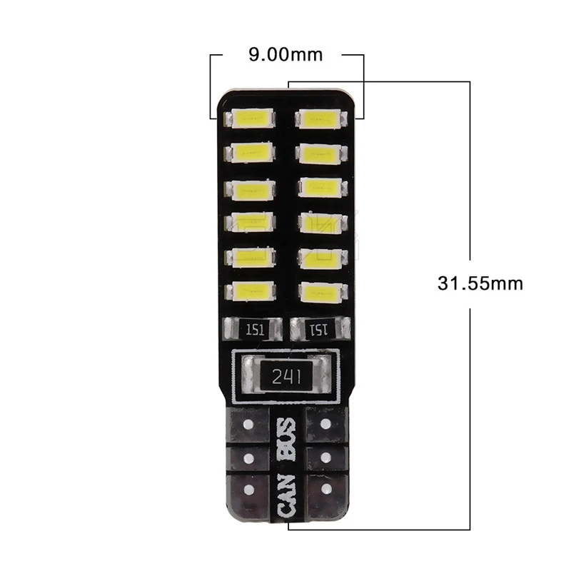 12 В светодиодный широкая лампа подсветки T10 24SMD 3014 номерной знак свет