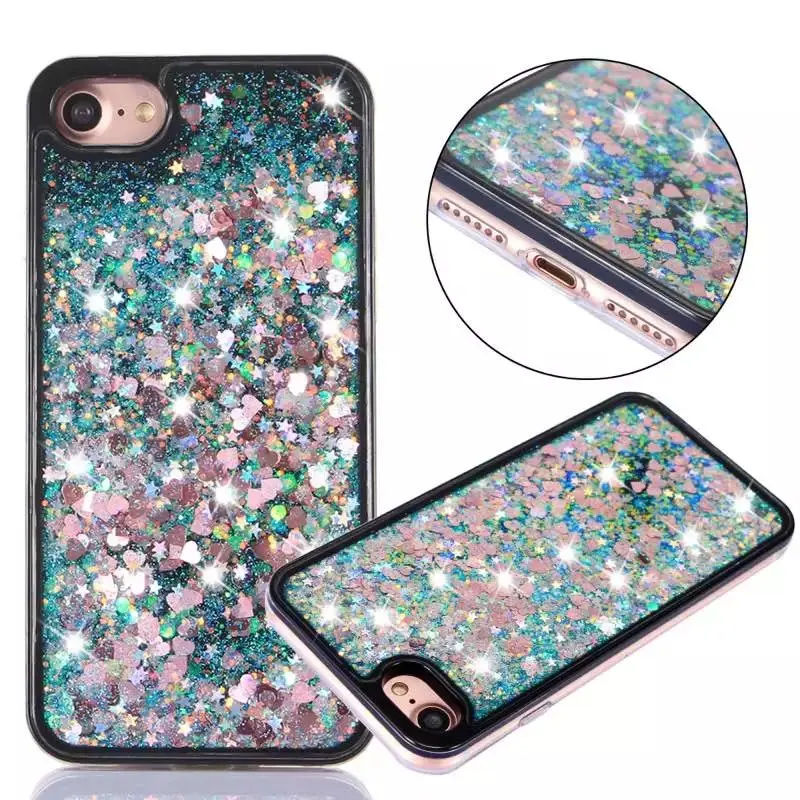 Liquid Glitter meteor sand sequins Colorful Dynamic Transparent Mobile Phone cases For iphone 5 XR 6 6S 7 8 X XS Max plus |