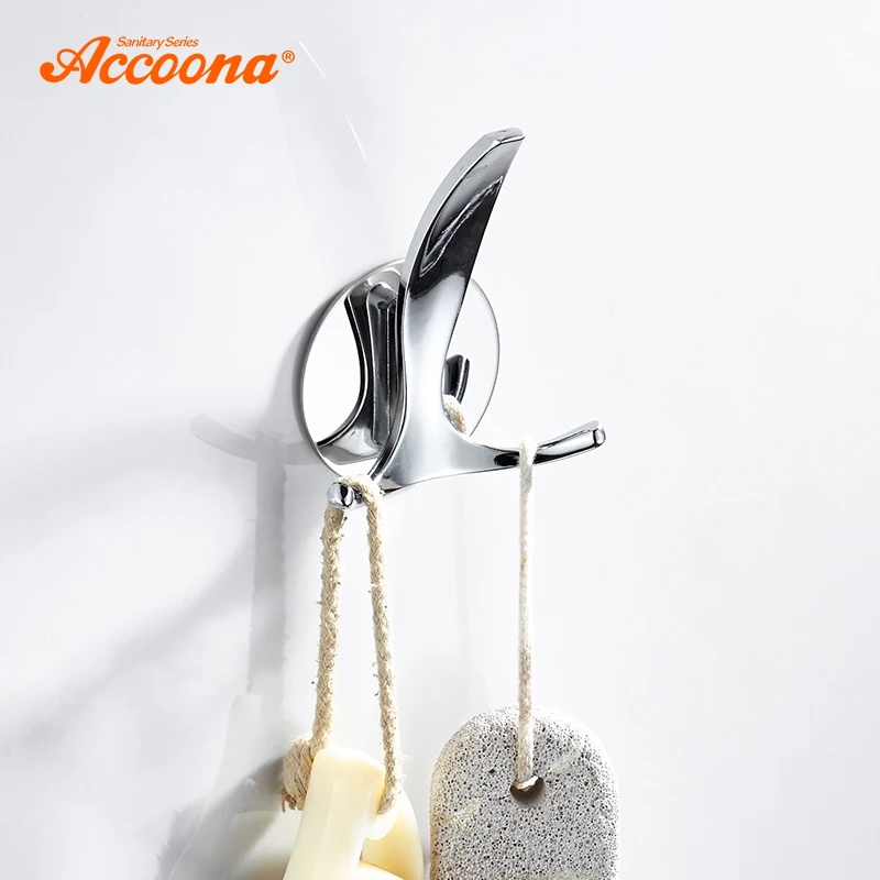 Accoona хромированные крючки для полотенец одежды настенный крючок ногтей в ванную