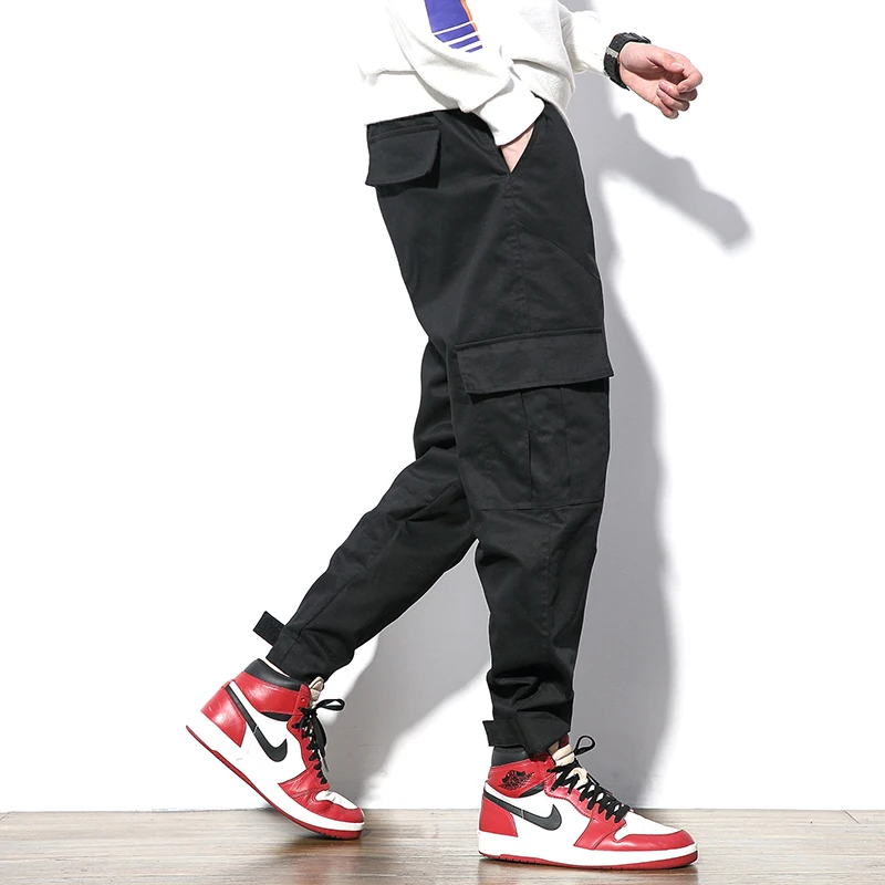 2020 Autumn Men Harajuku Cotton Multi-Pocket Safari Style Fashion Men's Jogger Cargo Pants Streetwear Trousers ABZ394 | Мужская