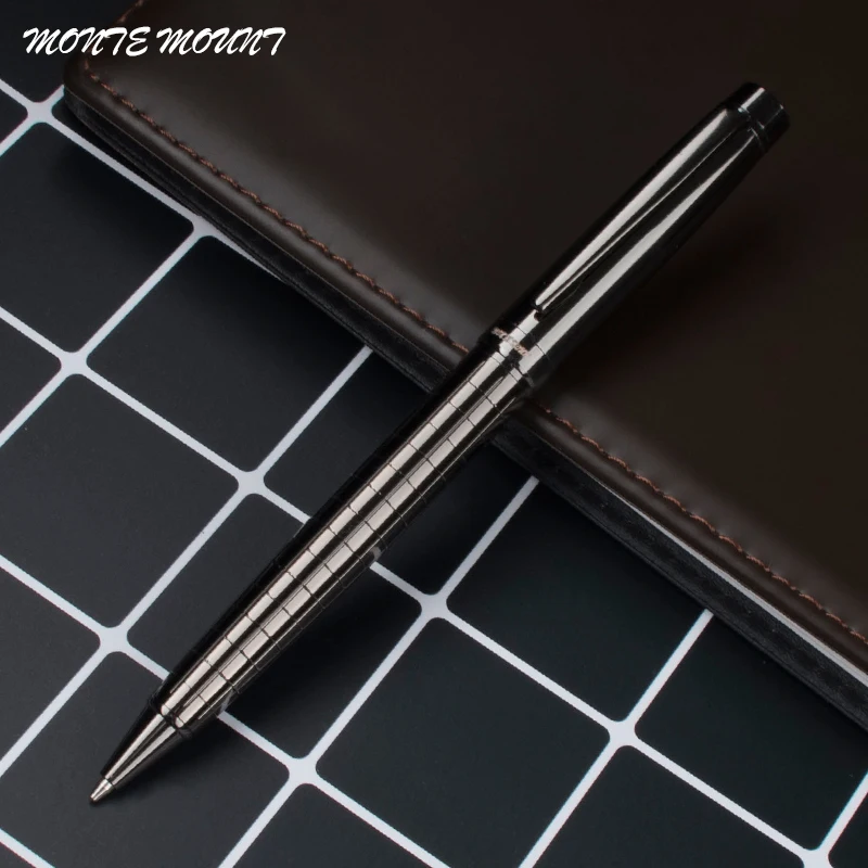 

Luxury ballpoint pen metal roller pen Matte black ball pen office & school stationery with Black ink refill free shipping