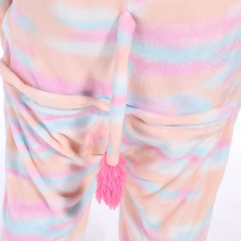 кигуруми Цвет Хен алмаз и Единорог мода для взрослых зимние Комбинезоны