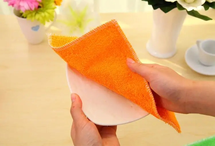 Orange Горячая Распродажа! Новое кухонное полотенце из бамбукового волокна для мытья посуды, анти смазка, полотенце для мытья посуды, большая тряпка для мытья автомобиля - Цвет: Orange
