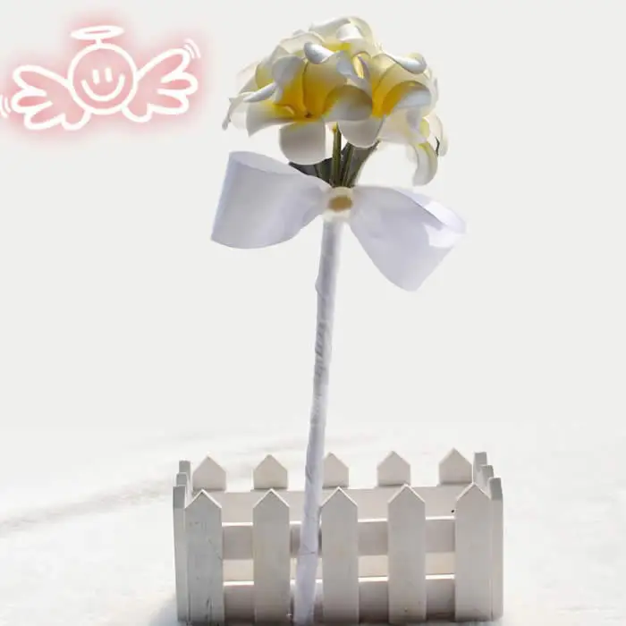 Искусственный плюмерия франгипани букет ручной невеста рука цветы свадебный