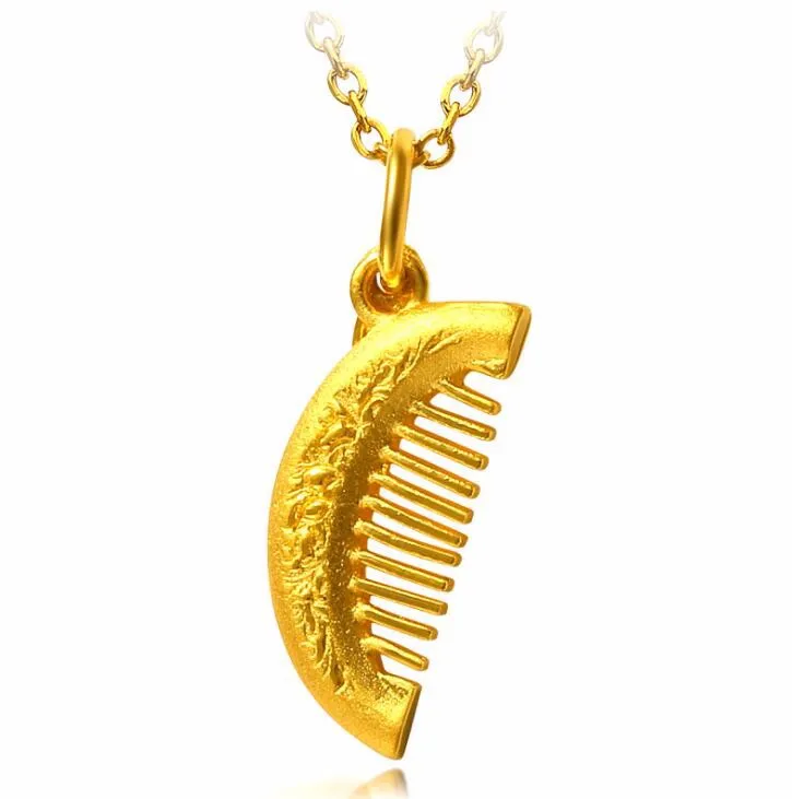 

New Authentic 24k Yellow Gold Pendant 3D Comb Pendant 1.78g