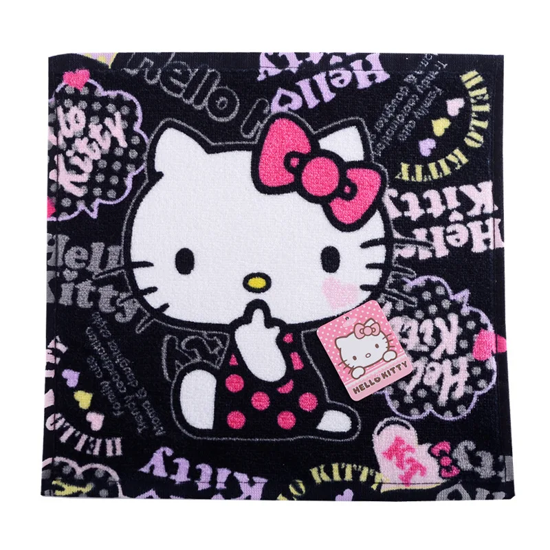 Милый хлопковый квадратный шарф с рисунком Hello kitty, мягкий абсорбирующий платок для детей, мальчиков, девочек и взрослых, 26x26 см